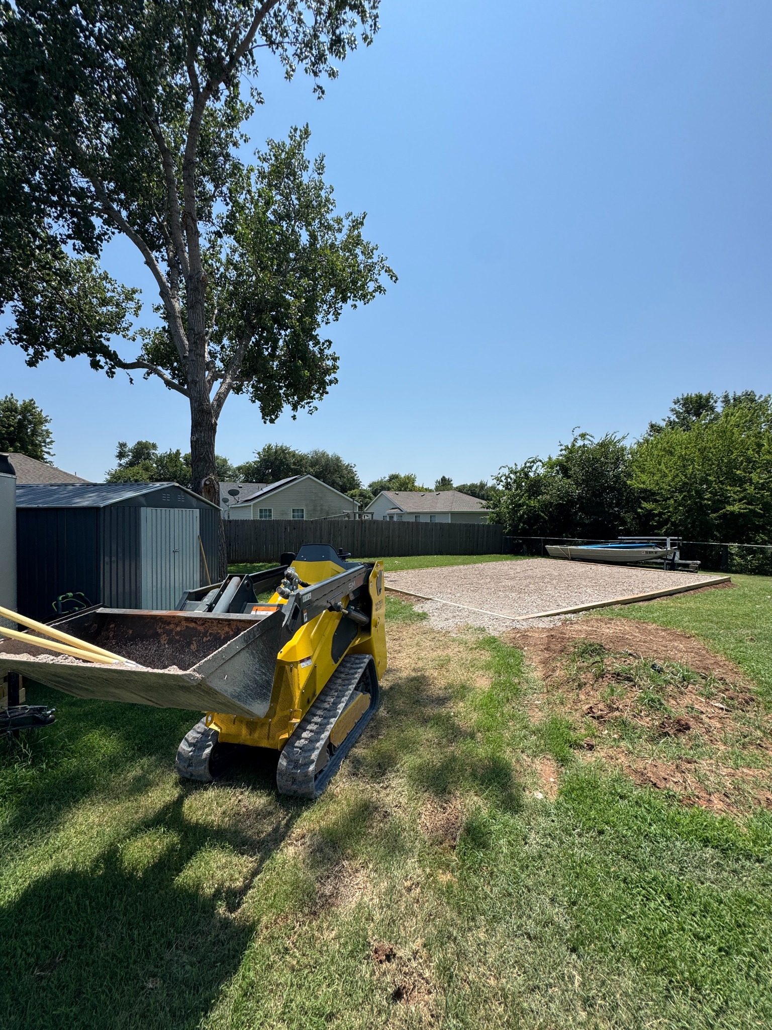 Finished gravel pad installed by Palmer & Co. in Oklahoma